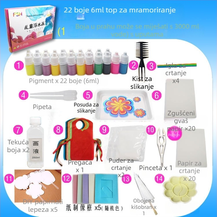 Dječji set akvarela za početnike – 6-22 boje, materijali za slikanje