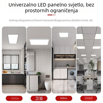 Integrirano LED ravno-panelno svjetlo za plafon, 600×600 mm, aluminijsko kućište, ne-dimljivo, vijek trajanja 30.000 sati