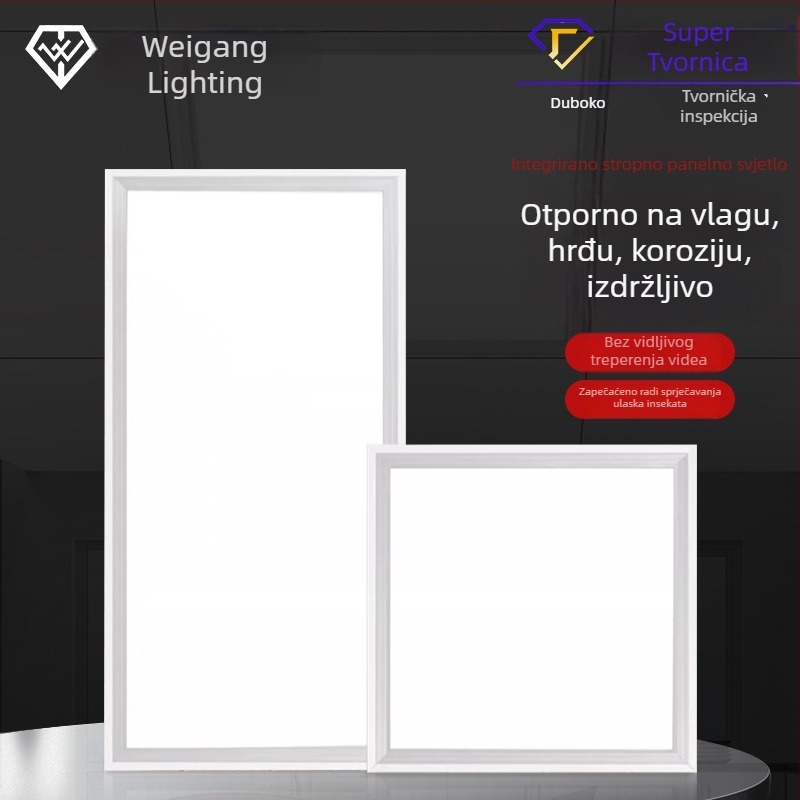 Integrirano LED ravno-panelno svjetlo za plafon, 600×600 mm, aluminijsko kućište, ne-dimljivo, vijek trajanja 30.000 sati