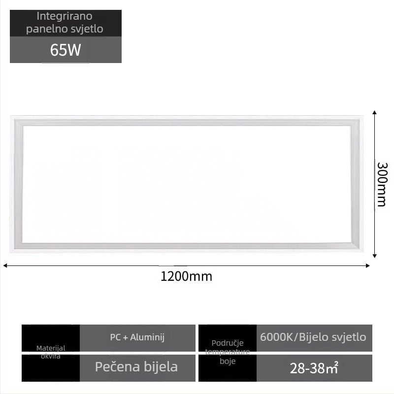 Integrirano LED ravno-panelno svjetlo za plafon, 600×600 mm, aluminijsko kućište, ne-dimljivo, vijek trajanja 30.000 sati