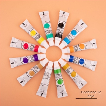 Set od 12 boja akrilne i gouache boje za djecu za DIY crtanje