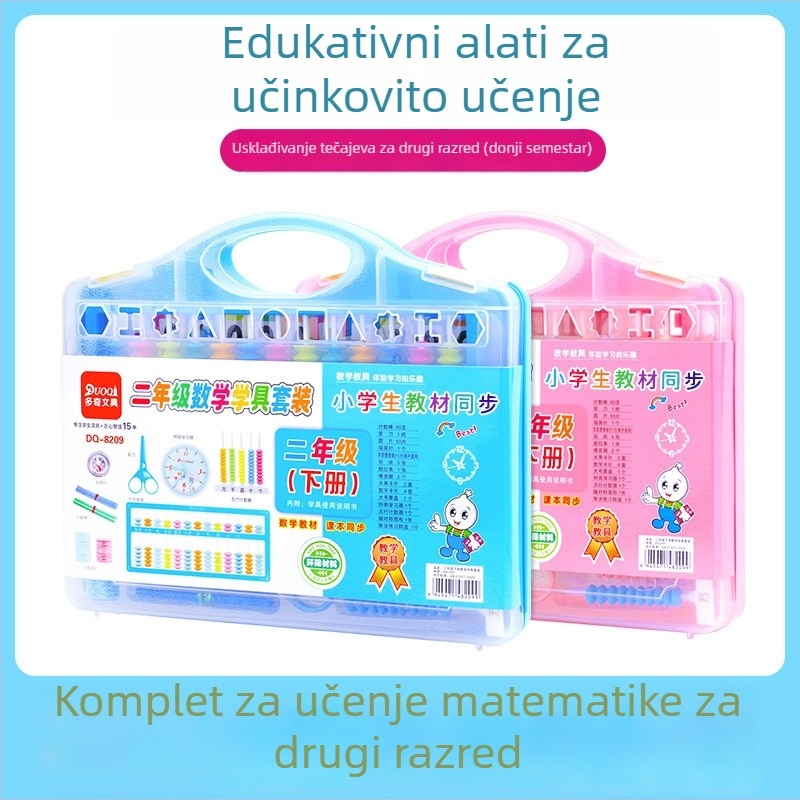 Skup didaktičkih pomagala za matematiku za osnovnu školu: 3D kocke, Tangram slagalica, brojčani abakus, magnetski mekani dijelovi od gume