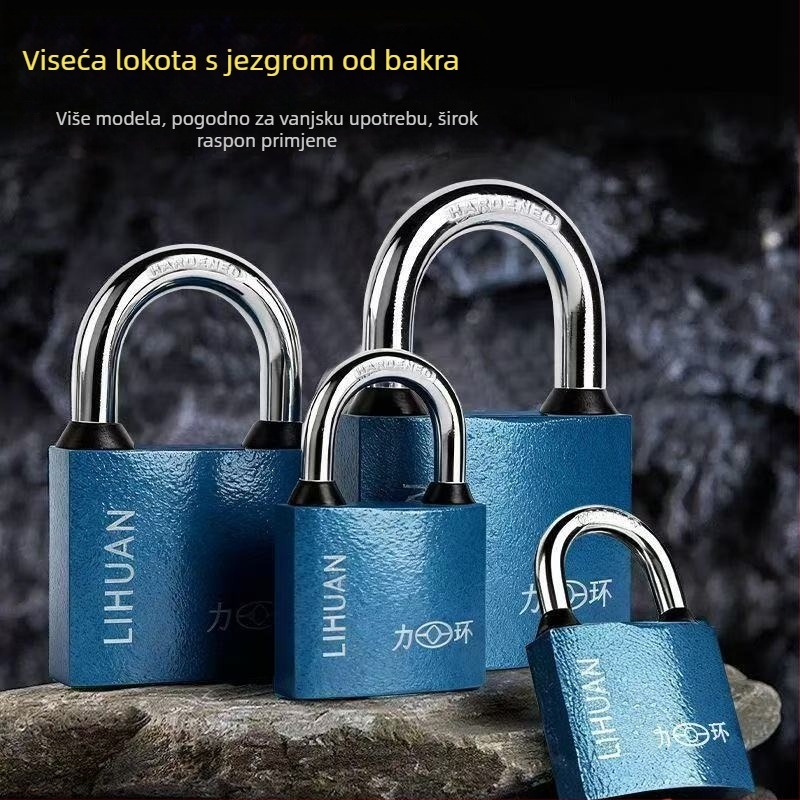 Lakat s bakrenim jezgrom, vodootporan i otporan na hrđu; otporan na provalu, za skladišta, vrata, studentske domove i ormariće.
