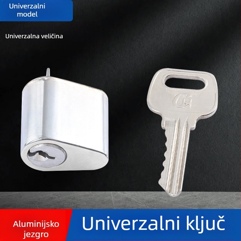Protupožarna brava za vrata od nehrđajućeg čelika, univerzalni komplet s kvakom, kućištem brave i cilindrom od aluminij-cink legure