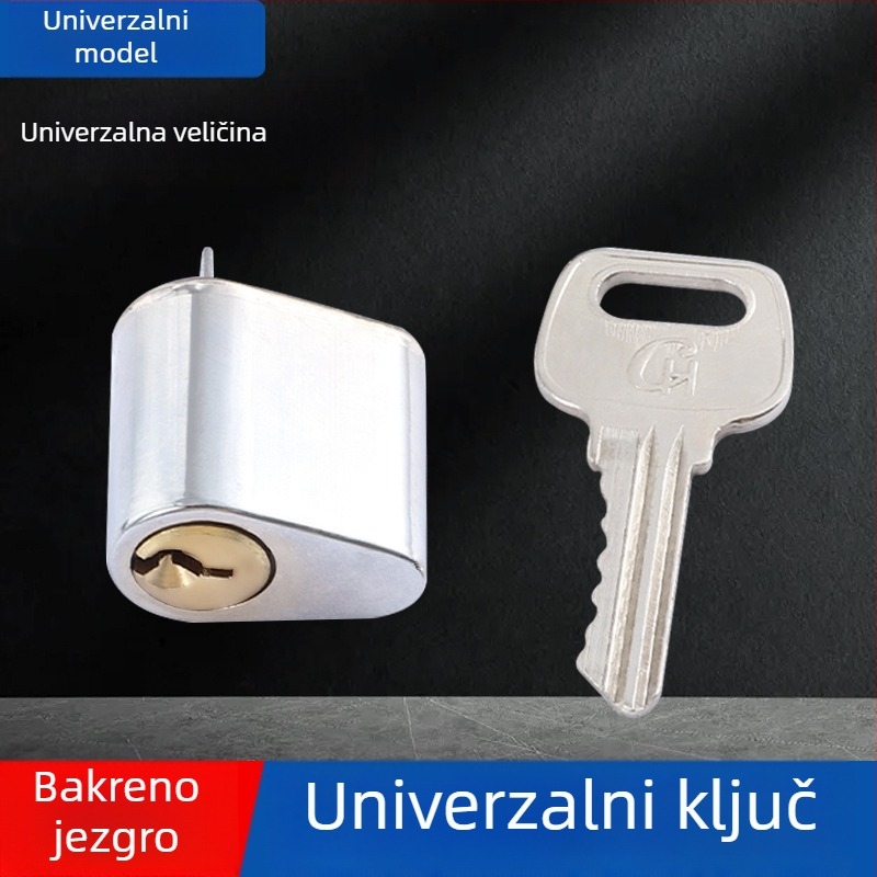 Protupožarna brava za vrata od nehrđajućeg čelika, univerzalni komplet s kvakom, kućištem brave i cilindrom od aluminij-cink legure