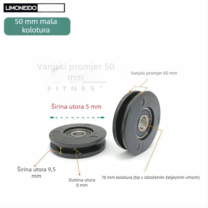 Plastična najlon kolotnica za fitness opremu, vanjski promjer 50/70/90/95/100/105/115 mm