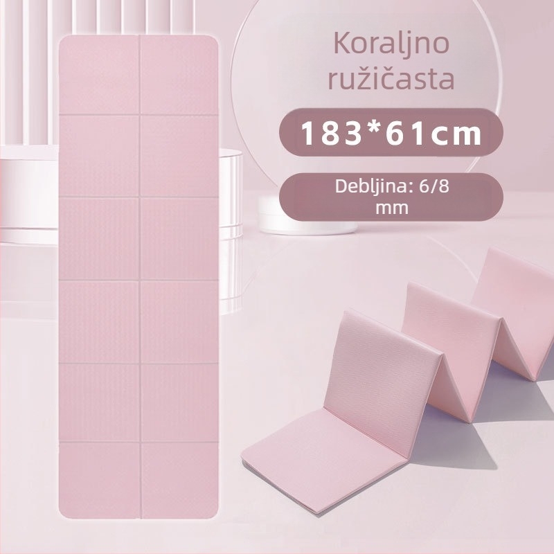 Sklopiva joga podloga za početnike, protivklizna, apsorpcija udara, ekstra široka 183×61 cm, TPE, za kućnu upotrebu