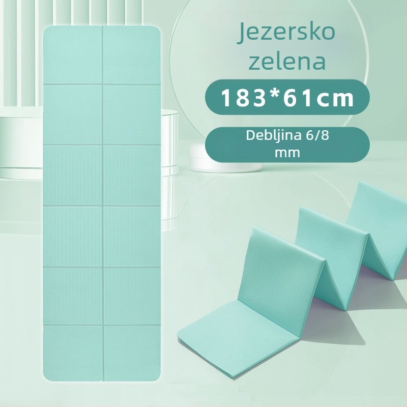 Sklopiva joga podloga za početnike, protivklizna, apsorpcija udara, ekstra široka 183×61 cm, TPE, za kućnu upotrebu