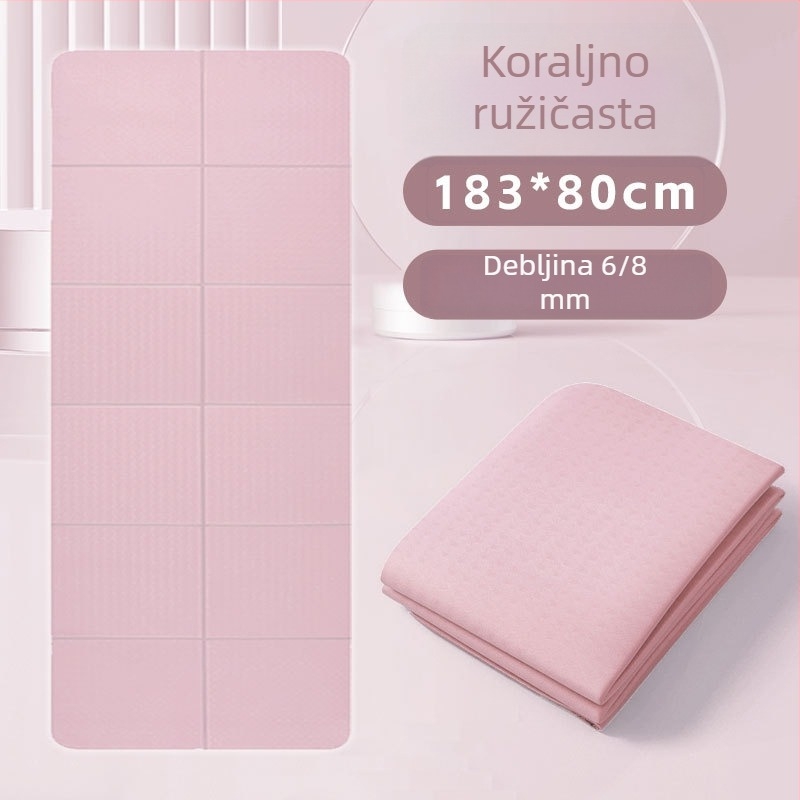 Sklopiva joga podloga za početnike, protivklizna, apsorpcija udara, ekstra široka 183×61 cm, TPE, za kućnu upotrebu