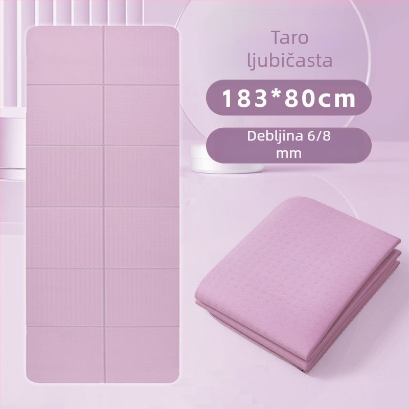 Sklopiva joga podloga za početnike, protivklizna, apsorpcija udara, ekstra široka 183×61 cm, TPE, za kućnu upotrebu