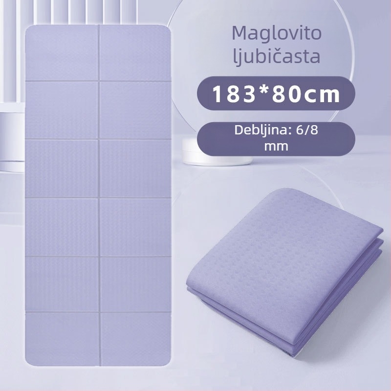 Sklopiva joga podloga za početnike, protivklizna, apsorpcija udara, ekstra široka 183×61 cm, TPE, za kućnu upotrebu