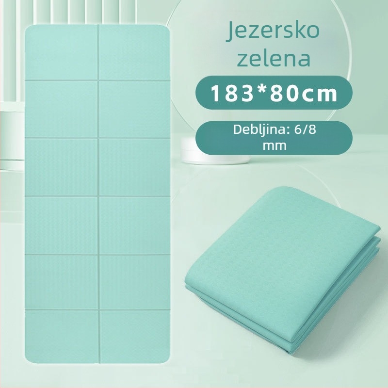 Sklopiva joga podloga za početnike, protivklizna, apsorpcija udara, ekstra široka 183×61 cm, TPE, za kućnu upotrebu
