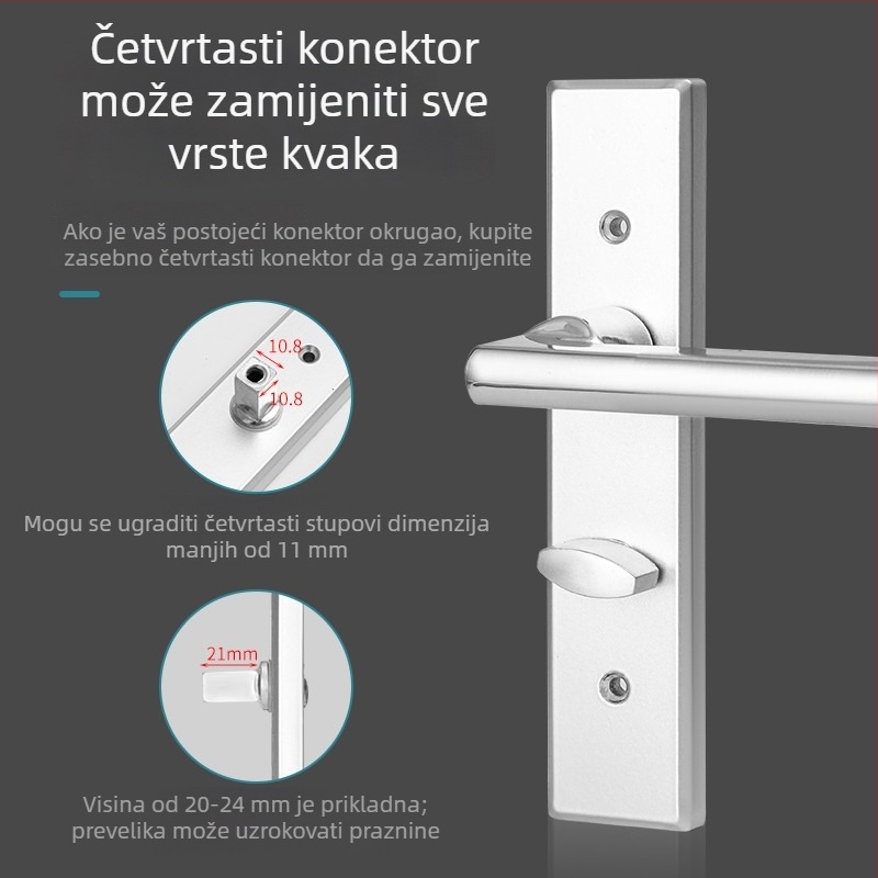 Drška za vrata od nehrđajućeg čelika za unutarnja vrata – univerzalna za kupaonicu i spavaću sobu