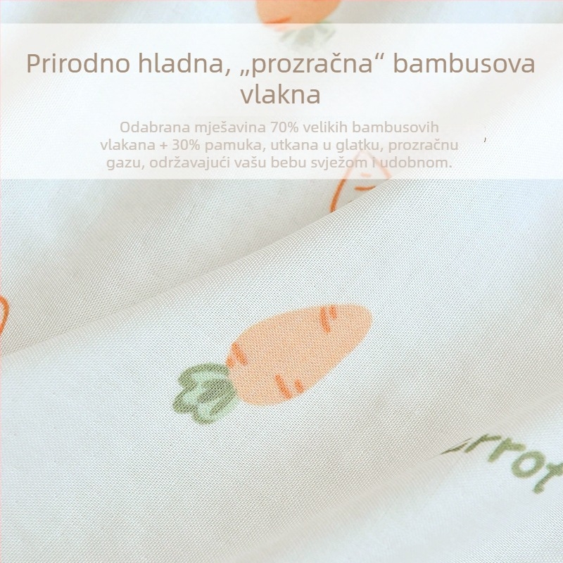 Ljetna zavojnica za novorođenče od gaze od bambusovih vlakana, jednodjelna deka