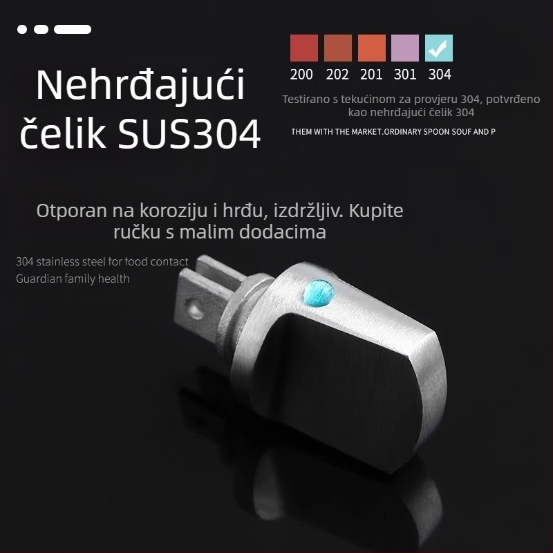 Set ručki za ulazna vrata od nehrđajućeg čelika: unutarnji mehanizam zaključavanja, zaštita od krađe i univerzalni pribor za vrata
