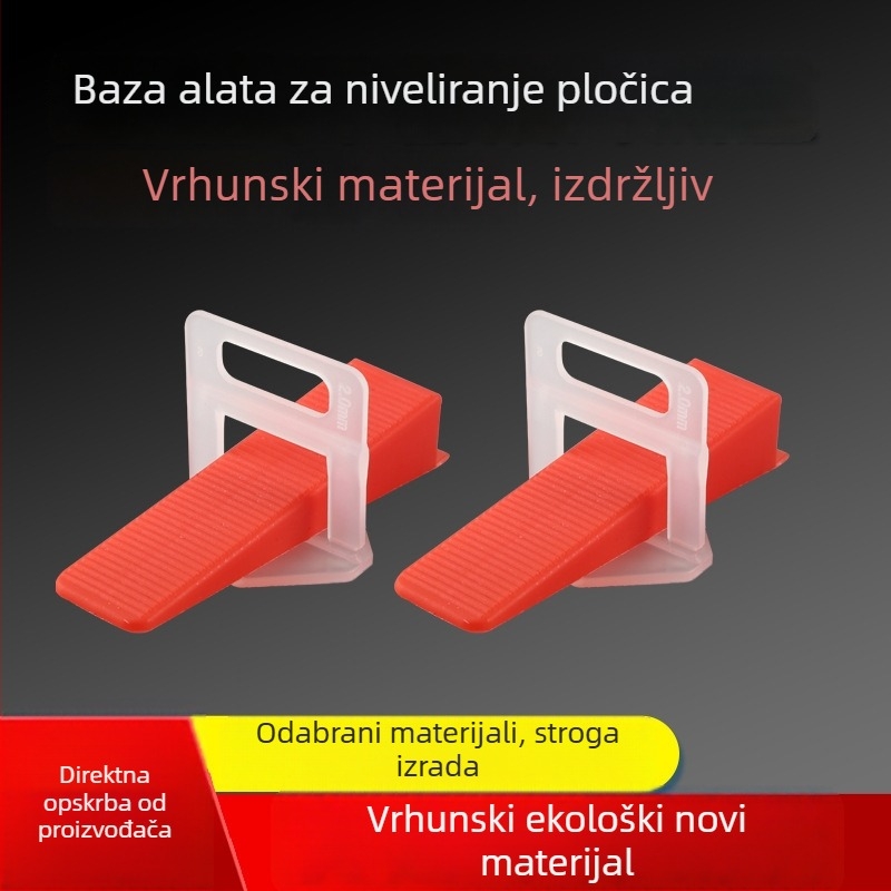Alat za niveliranje pločica, čvrst i debeo, namijenjen samogradnji, plastični razmak za fuge podnih pločica