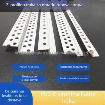 Z-oblik završna traka za strop, PVC plastični kutni profil