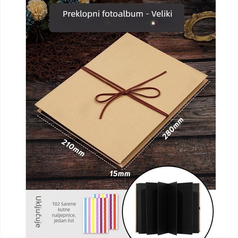 DIY foto-album s akordeonskim sklapanjem, ručno izrađeni suvenir za parove i najbolje prijateljice, poklon za rođendan