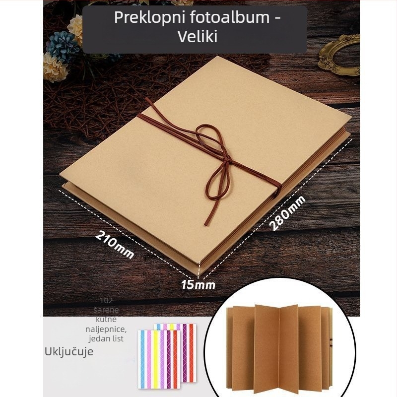 DIY foto-album s akordeonskim sklapanjem, ručno izrađeni suvenir za parove i najbolje prijateljice, poklon za rođendan