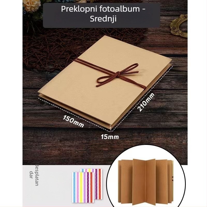 DIY foto-album s akordeonskim sklapanjem, ručno izrađeni suvenir za parove i najbolje prijateljice, poklon za rođendan