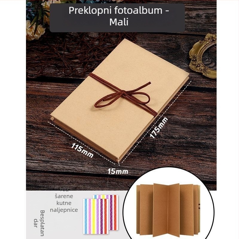 DIY foto-album s akordeonskim sklapanjem, ručno izrađeni suvenir za parove i najbolje prijateljice, poklon za rođendan