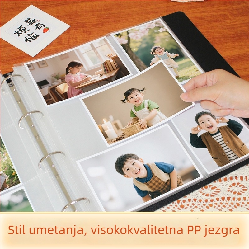 Foto album s listovima za odvajanje, obiteljske uspomene, velik kapacitet, veličine 3-4-5-6 inča, bilješke o rastu djeteta
