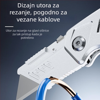 Teški legirani višenamjenski nož, sklopni, nož za tapete, alat za skidanje izolacije kablova, rezač papira.