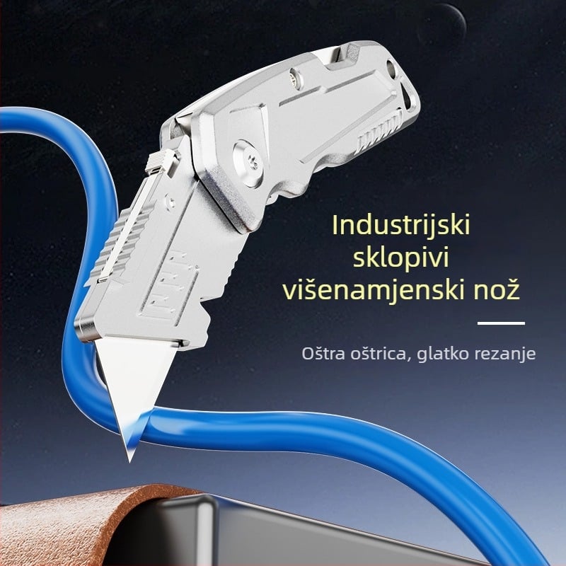Teški legirani višenamjenski nož, sklopni, nož za tapete, alat za skidanje izolacije kablova, rezač papira.