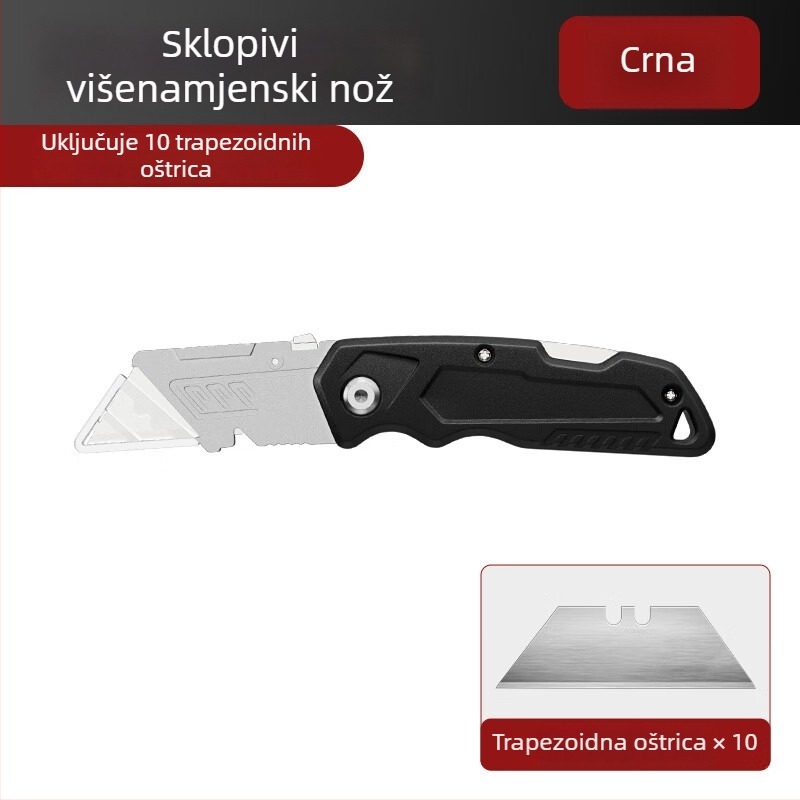 Teški legirani višenamjenski nož, sklopni, nož za tapete, alat za skidanje izolacije kablova, rezač papira.