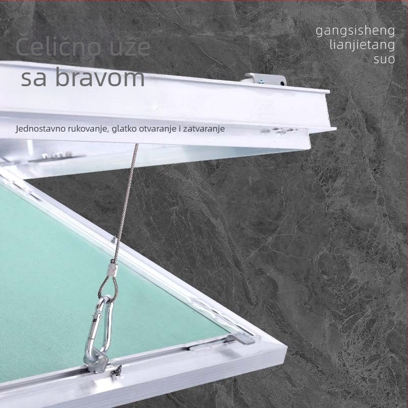 Inspekcijski otvor od aluminijskog legura za gips ploču, s mehanizmom pritiska i izvlačenja, otpornost na vlagu, pristup cijevima za strop i zid