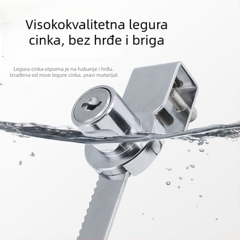 Brava za staklenu vitrinu bez bušenja 328/318, brava za staklenu vitrinU i vrata, nazubljena brava za staklena vrata