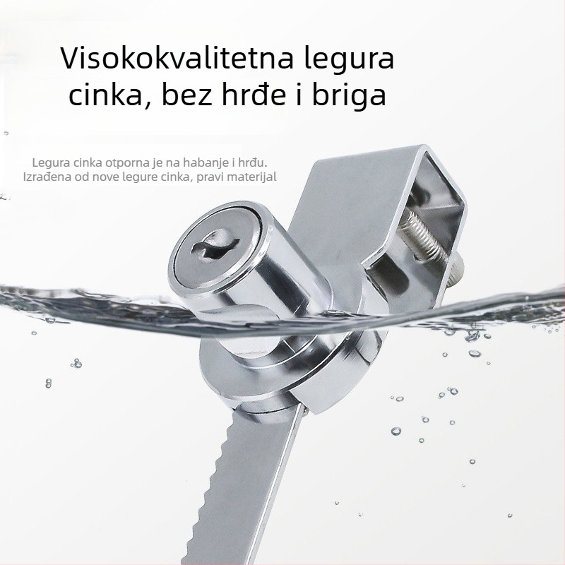 Brava za staklenu vitrinu bez bušenja 328/318, brava za staklenu vitrinU i vrata, nazubljena brava za staklena vrata