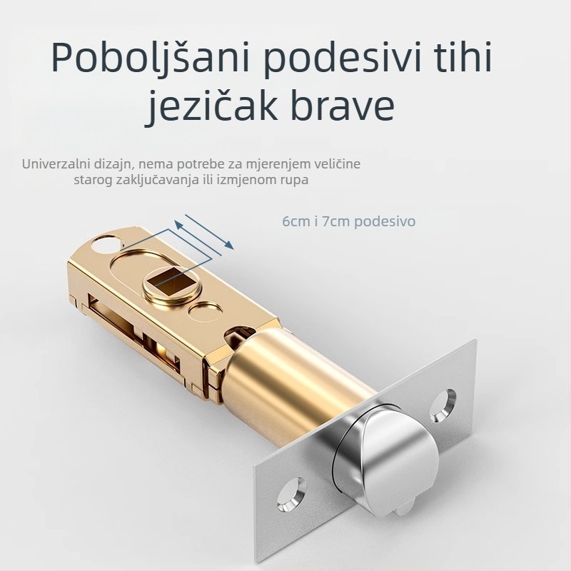 Aluminijska brava za kupaonska vrata sa tri šipke i univerzalnom unutarnjom ručkom