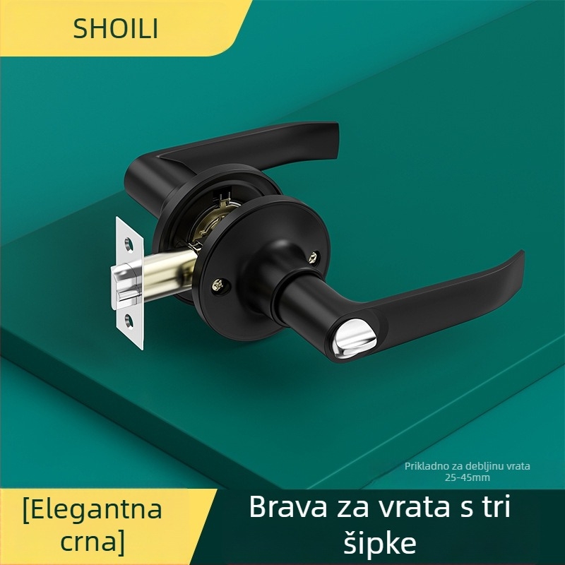 Aluminijska brava za kupaonska vrata sa tri šipke i univerzalnom unutarnjom ručkom
