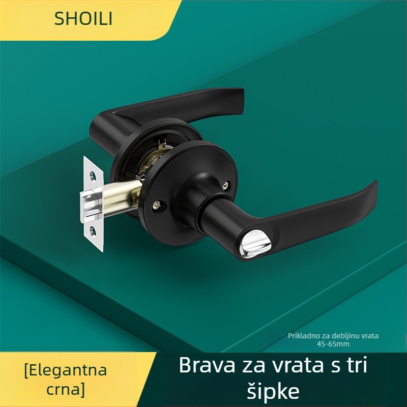 Aluminijska brava za kupaonska vrata sa tri šipke i univerzalnom unutarnjom ručkom