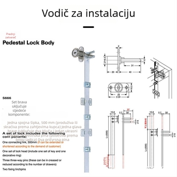 Metalni ormar za dokumente s tri ladice, međusobnim zaključavanjem