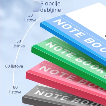 A5 bilježnica s jednostavnim dizajnom za učenike od osnovne do srednje škole, mekani uvez, uredska uporaba