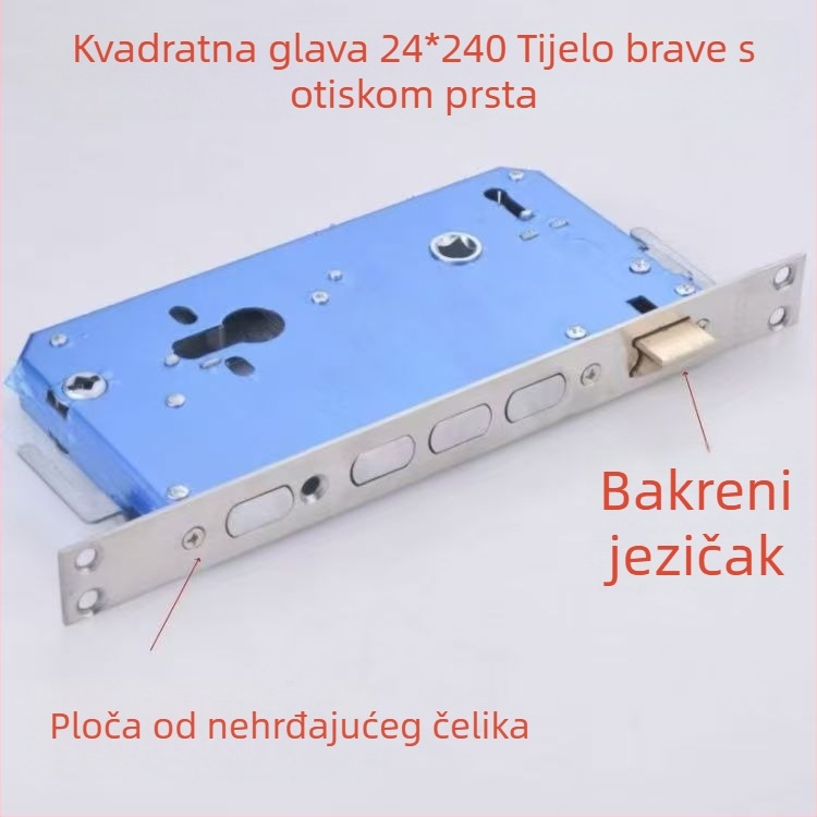 Tijelo brave od nehrđajućeg čelika za otisak prsta, okrugla i kvadratna glava, dvostruki brzi mehanizam zaključavanja, tijelo brave s lozinkom