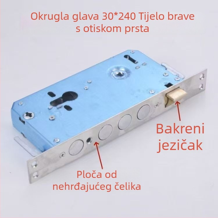 Tijelo brave od nehrđajućeg čelika za otisak prsta, okrugla i kvadratna glava, dvostruki brzi mehanizam zaključavanja, tijelo brave s lozinkom