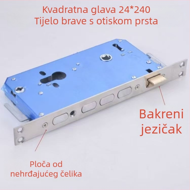 Tijelo brave od nehrđajućeg čelika za otisak prsta, okrugla i kvadratna glava, dvostruki brzi mehanizam zaključavanja, tijelo brave s lozinkom