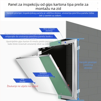 Stropni dekorativni inspekcijski otvor za zidove i strop od gipsane ploče