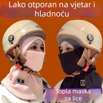 Vjetrozaštitna maska za bicikl s integriranim unutarnjim slojem kacige i grijačem za vrat, za muškarce, jesen–zima