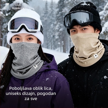 Maska za biciklizam za jesen-zimu, vjetrootporna, s fleece presvlakom, zaštita lica i vrata, unisex