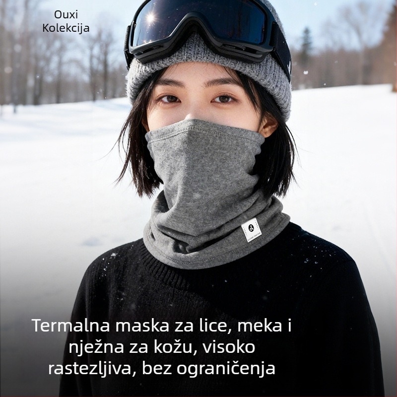 Maska za biciklizam za jesen-zimu, vjetrootporna, s fleece presvlakom, zaštita lica i vrata, unisex