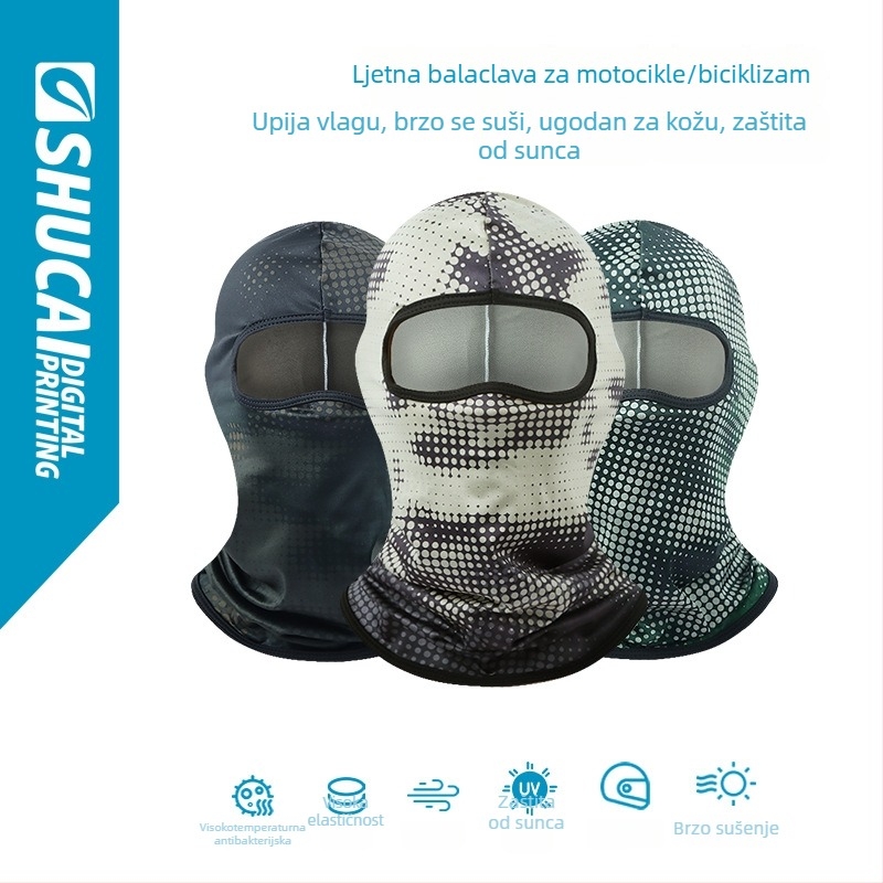 Ljetna zaštita glave za muškarce i žene, za vanjsku vožnju biciklom i motociklom, maska za cijelo lice, otporna na vjetar maska za biciklizam
