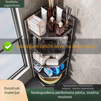 Podna polica za kupaonicu i kuhinju, višeslojna trokutasta kutna polica za skladištenje, prenosna
