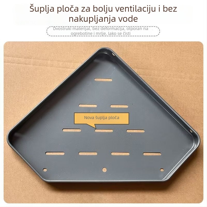 Podna polica za kupaonicu i kuhinju, višeslojna trokutasta kutna polica za skladištenje, prenosna