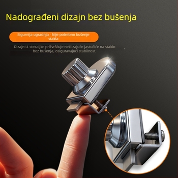 Kuka bez bušenja za staklena vrata ormarića, za vitrine i vinogradske ormariće, jednostruka klizna vrata