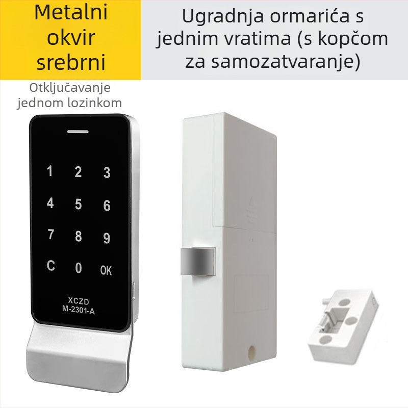 Zaključni ormar s elektroničkim dodirom i lozinkom, ormarić za fitness i cipelje, skladište, cinkova legura, moderni minimalistički stil