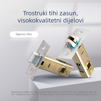 Kupaonska brava s cilindrom od legure cinka, tiha trozubna cilindar s jednim jezičkom, vrata kupaonice